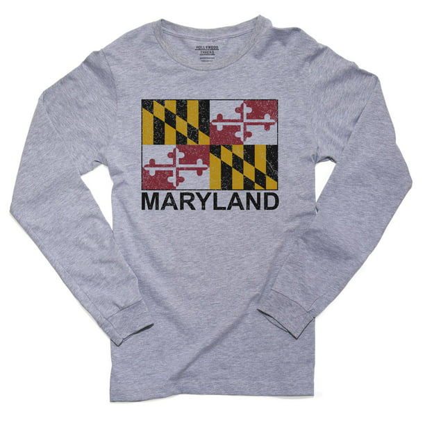 T-Shirt Mens Crew Neck Short Sleeve State Flag I Love Maryland Tee Shirts Breathable Cotton Shirts Classic Tops 